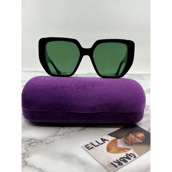 NEW Gucci GG0956S Black Green Oversized Sunglasses